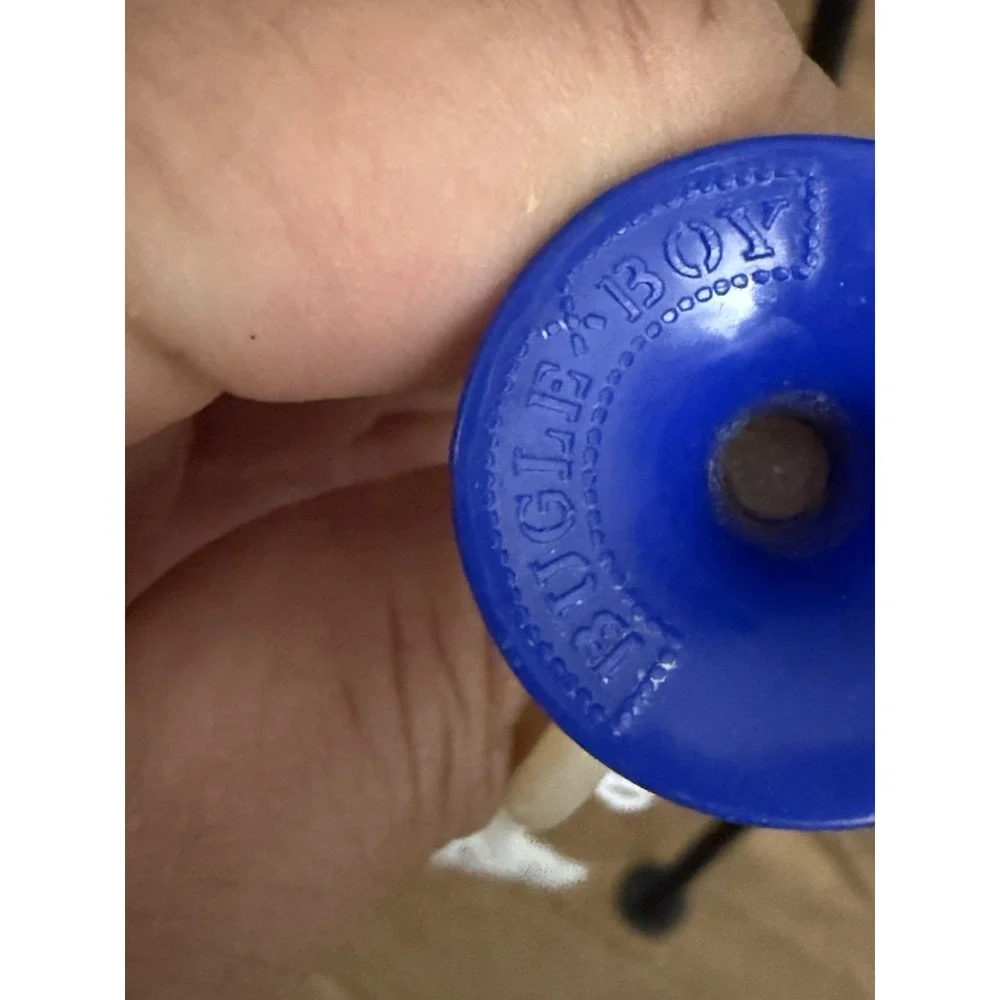 Mills Bugle Boy Composite Plastic Whistle Horn Bugle‎ Toy~1940's~Red,White,Blue